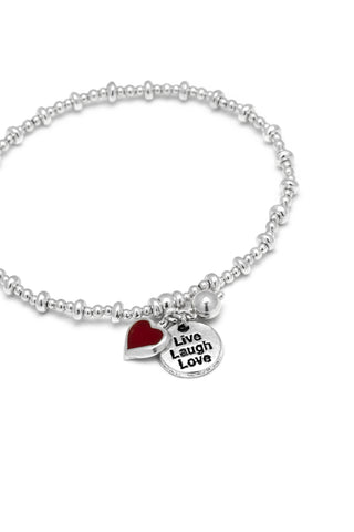 BRACCIALE ELASTICO PENDENTE 'LIVE LAUGH LOVE'