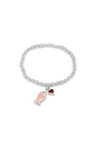 BRACCIALE ELASTICO PENDENTE PESCE ROSA