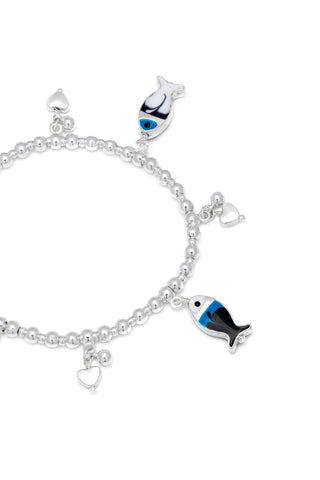 BRACCIALE ELASTICO PENDENTI PESCI BLU