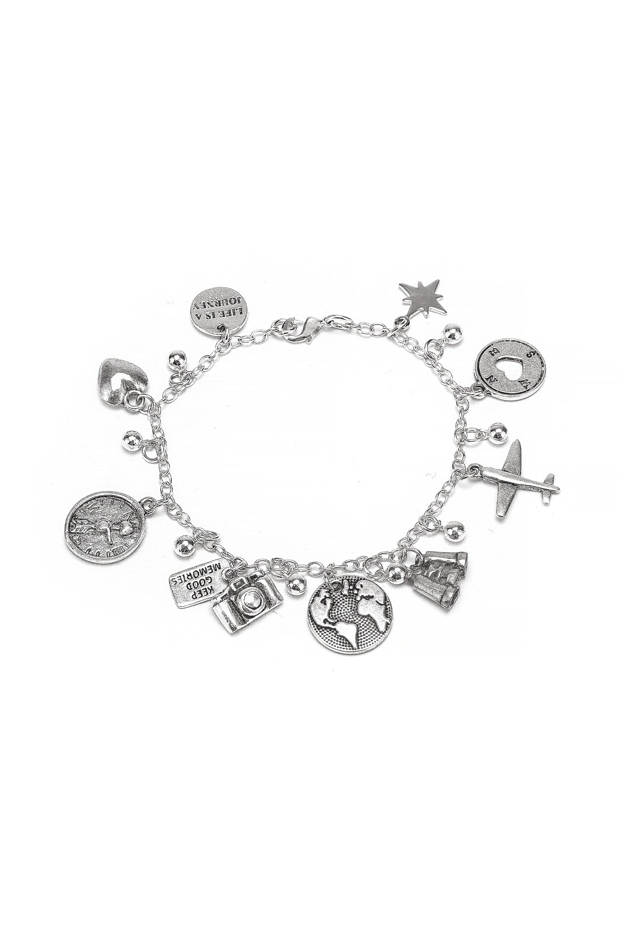 Life Charms Bracciale Elastico Con Narciso Gallese - Gioiello In Argento Placcato, Elegante, Regalo In Scatola Bianca