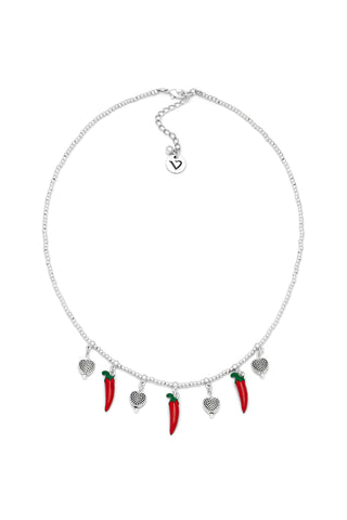 COLLANA PEPERONCINI E CUORI
