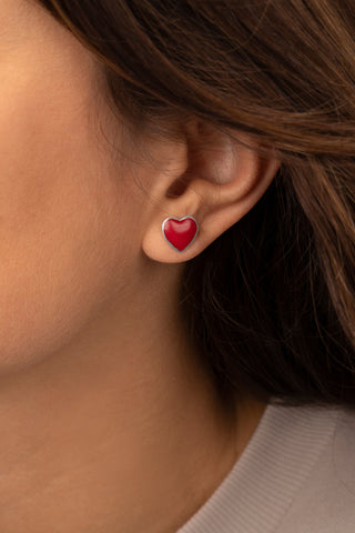 ORECCHINI CUORICINI ROSSI
