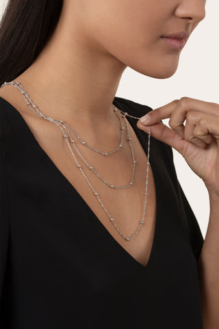 COLLANA 1 FILO CATENA SFERE (180cm)