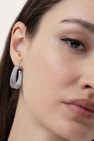 ORECCHINI C-HOOP INTRECCIO