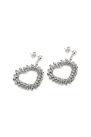 ORECCHINI CUORE MICRO SFERE