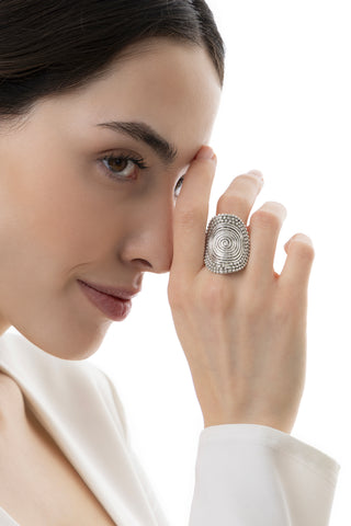 ANELLO DONNA A SCUDO CON SPIRALE REGOLABILE