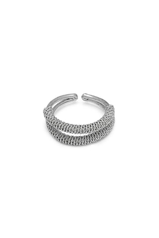 ANELLO A DOPPIA FASCIA DONNA INTRECCIATA REGOLABILE
