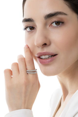 ANELLO A DOPPIA FASCIA DONNA INTRECCIATA REGOLABILE