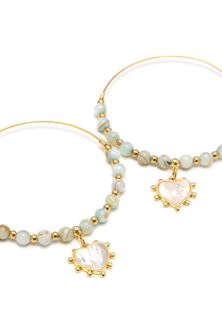 ORECCHINI CERCHI CUORE MADREPERLA