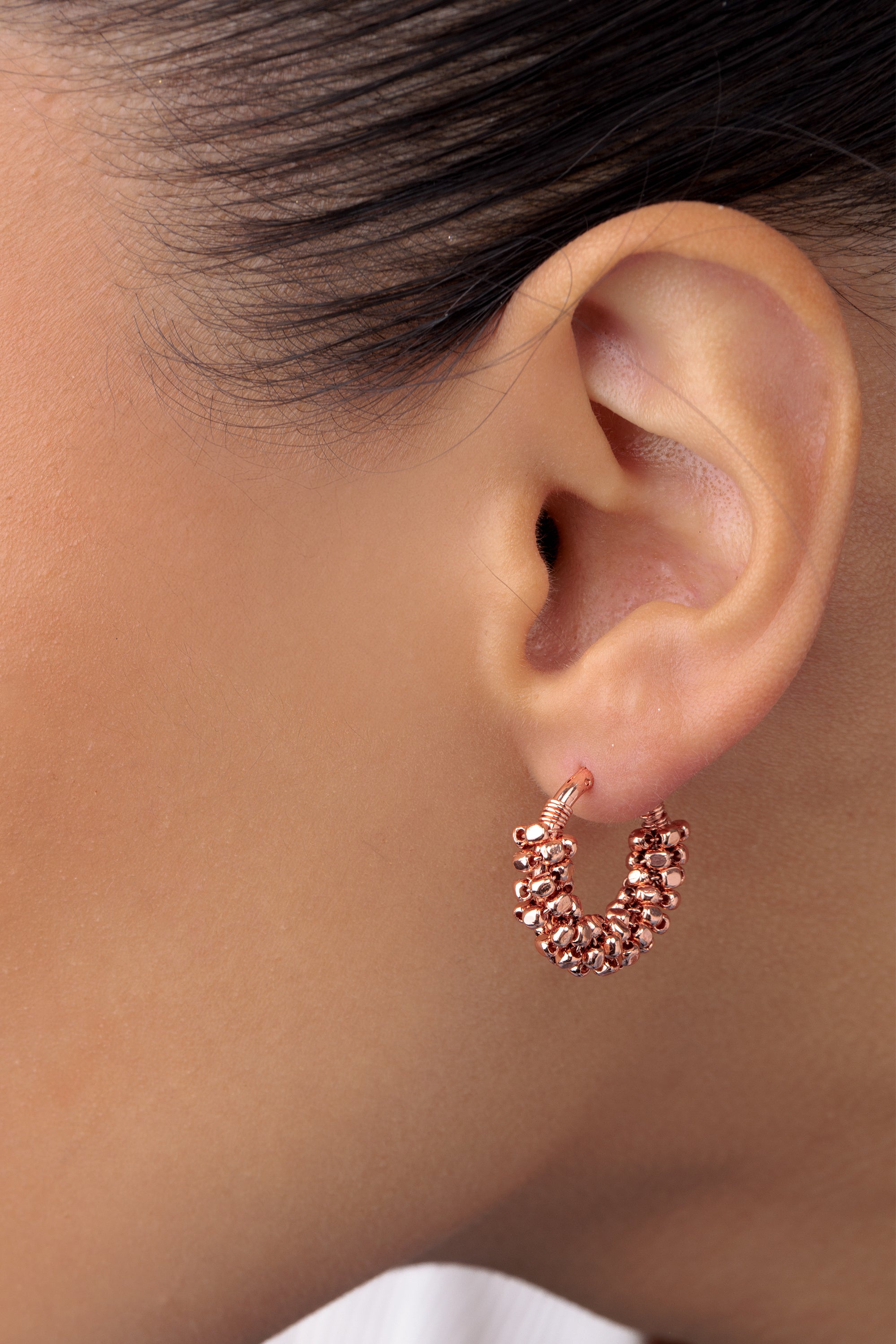 Orecchini a cerchio Moondust placcati oro rosa da donna Orecchini a cerchio Moondust placcati oro rosa da donna