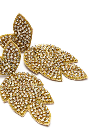 ORECCHINI GLITTER FOGLIE