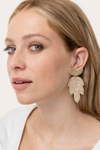 ORECCHINI GLITTER FOGLIE