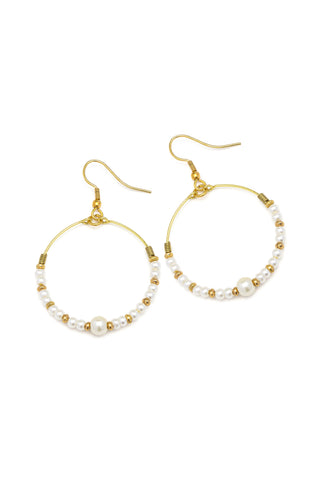 PENDIENTES DE ARO COLGANTE CON PERLAS