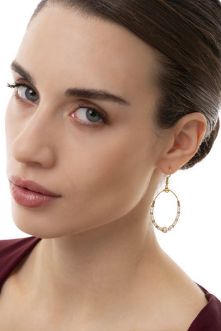 PENDIENTES DE ARO COLGANTE CON PERLAS