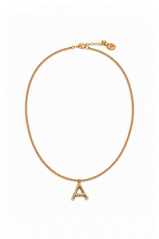 COLLANINA IN OTTONE CON CHARM LETTERA