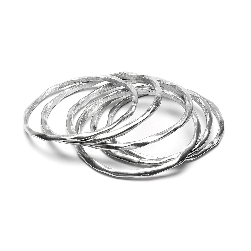 BRACCIALE IRREGOLARE SET 6PZ Bracciali Rigidi, ALLUMINIO ALUMINIUM