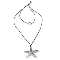 NECKLACE 2 STRINGS SPHERE AND STAR PENDANT