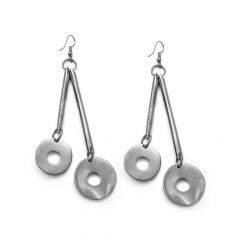 EARRINGS STICK AND PIERCED CIRCLE