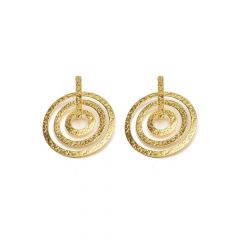 EARRINGS 3 CONCENTRIC HAMMERED CIRCLES