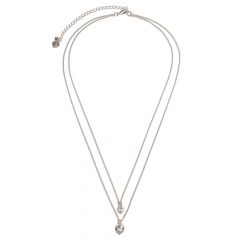 2 CHAIN NECKLACE HEART LIGHT POINT