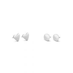EARRINGS HEART AND ROUND