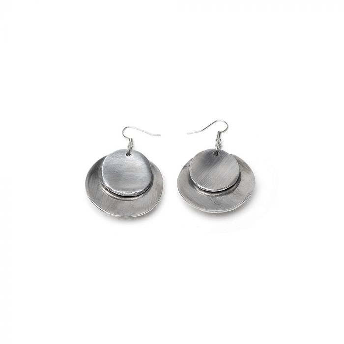 EARRINGS DOUBLE ROUND PLATE